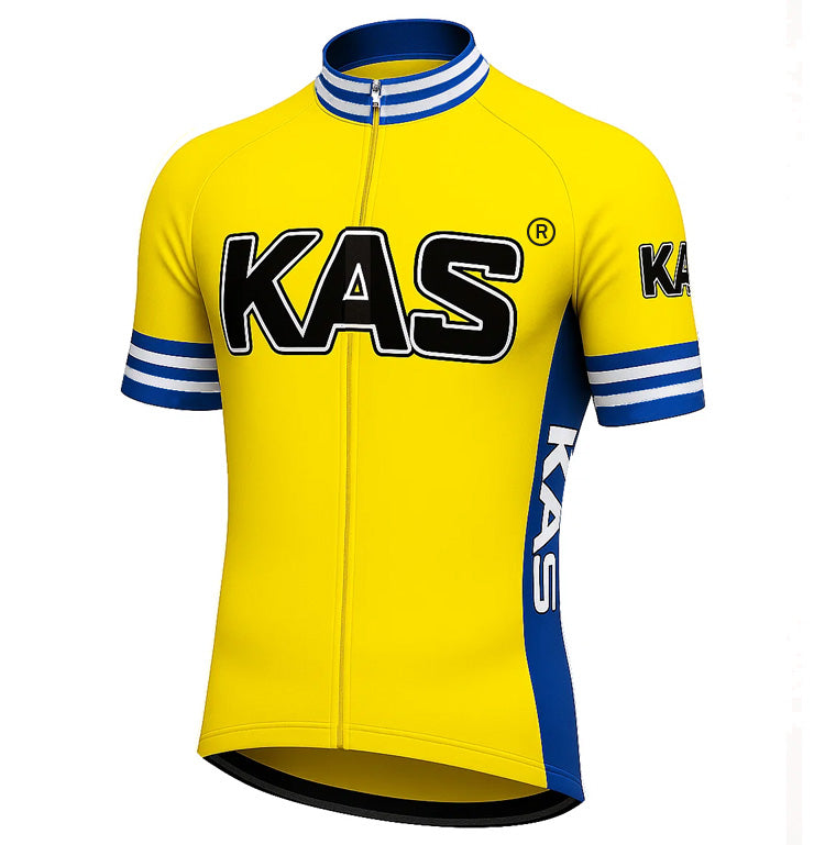 Retro Wielershirt Kas Kaskol - Geel  Gruppo Sportivo