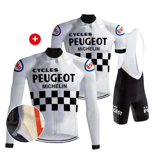 Ensemble rétro combinaison Peugeot blanc/noir - REDTED