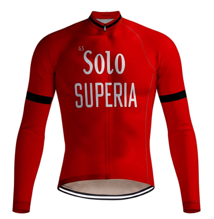 Retro Winter Wielerjack (fleece) Solo Superia - Rood REDTED