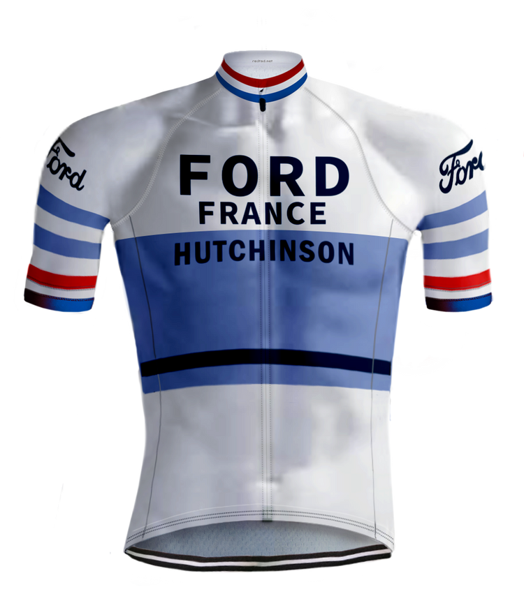 Retro Wielertenue Ford Wit/Blauw - REDTED