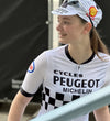 Retro Dames Wielershirt Peugeot Wit/Zwart - REDTED