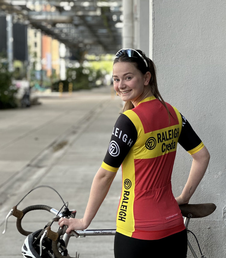 Retro Dames Wielershirt TI-Raleigh rood - REDTED