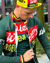 Retro Wielerjack (fleece) Wiel's Groene Leeuw - Rood/Groen REDTED