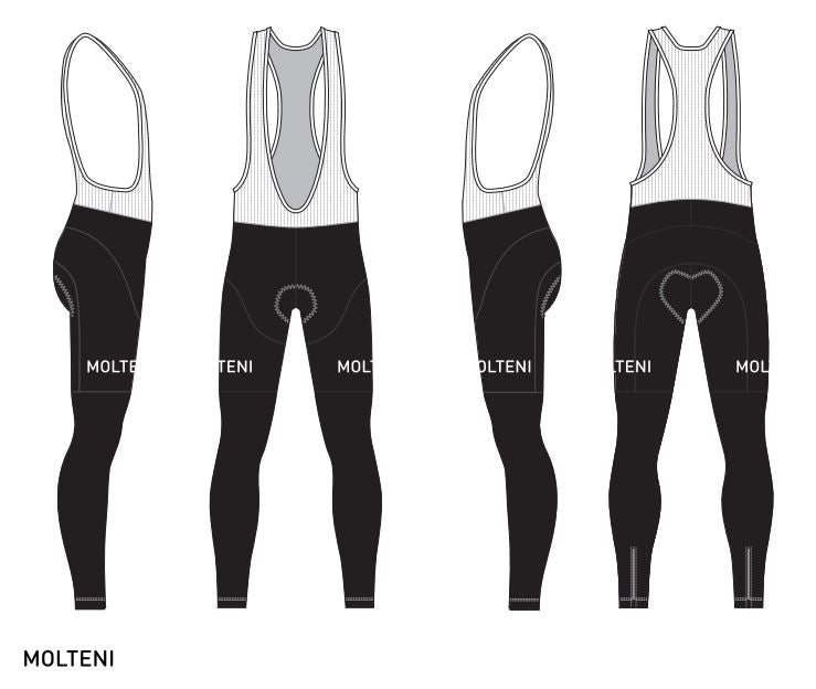 Lange Wielerbroek Molteni Zwart - REDTED