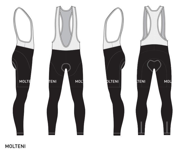 Lange Wielerbroek Molteni (fleece) Zwart- REDTED