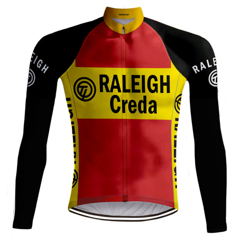 Retro Wielershirt Lange Mouwen TI-Raleigh Rood - REDTED