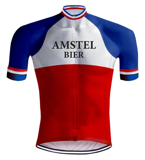 Retro Wielershirt Amstel Bier Rood/Blauw - REDTED