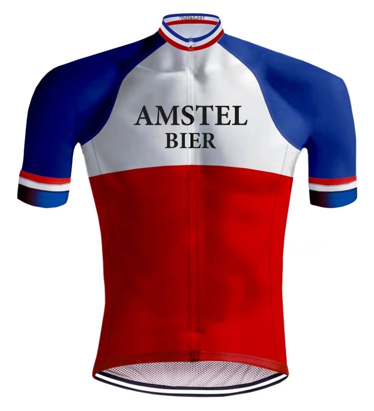 Retro Wielershirt Amstel Bier Rood/Blauw - REDTED