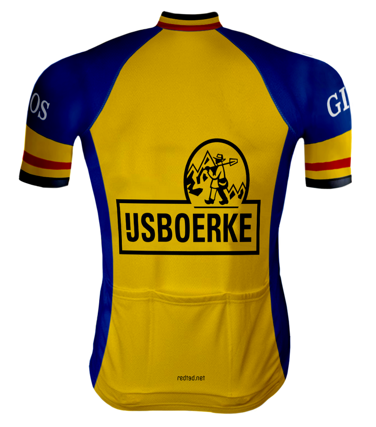 Retro Wielertenue IJsboerke Warncke geel - REDTED