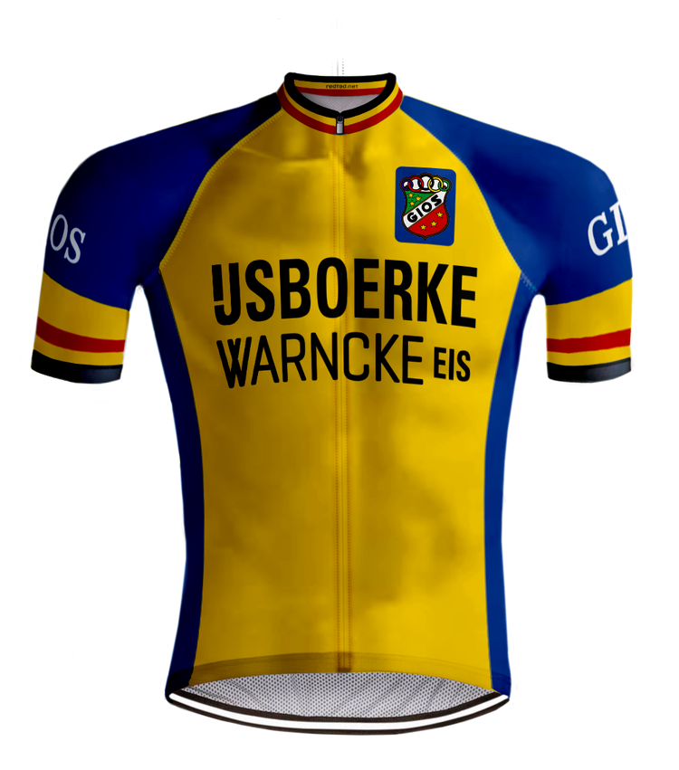 Retro Wielertenue IJsboerke Warncke geel - REDTED
