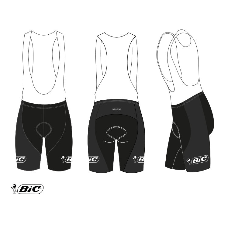 Retro Wielerbroek Bic - REDTED -Zwart