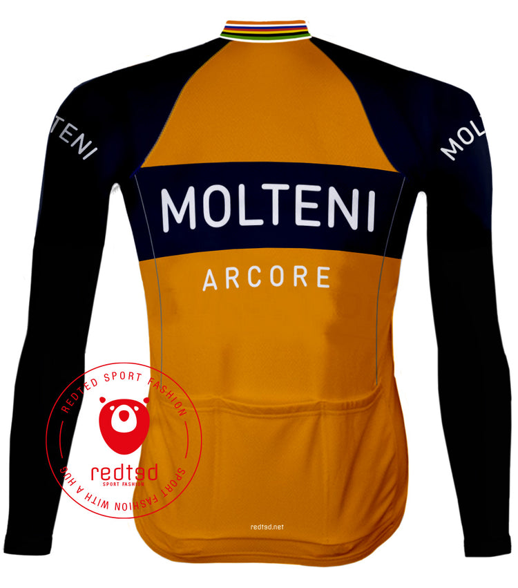 Retro Wielershirt Molteni lange mouwen - Oranje RedTed
