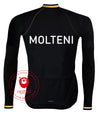 Retro Wielershirt met lange mouwen Molteni Zwart - REDTED