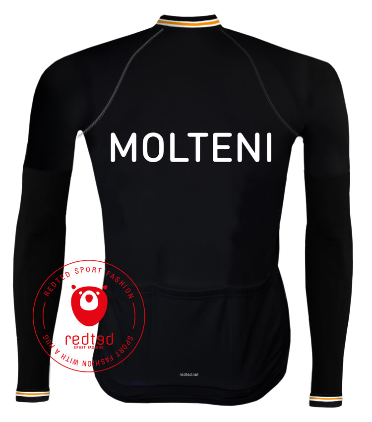 Retro Winter Wielerjack (fleece) Molteni Zwart - REDTED
