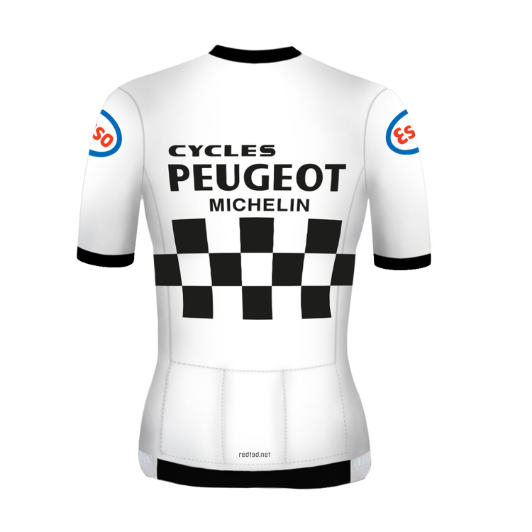 Retro Dames Wielershirt Peugeot Wit/Zwart - REDTED