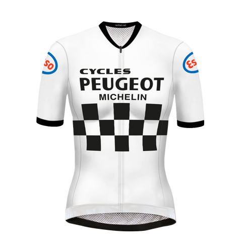 Retro Dames Wielershirt Peugeot Wit/Zwart - REDTED