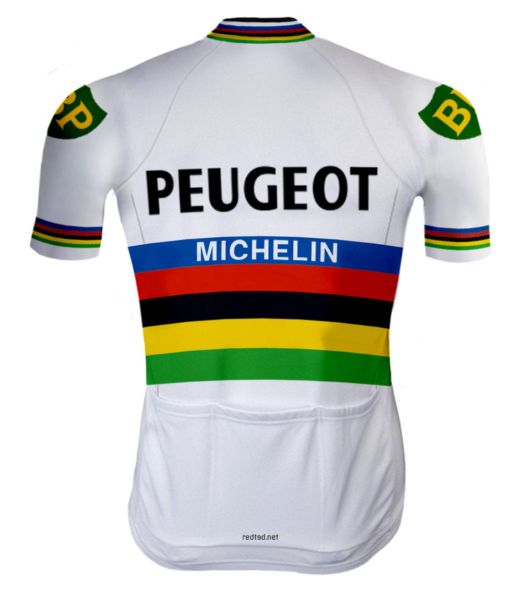 Retro Wielertenue Peugeot Regenboog - REDTED