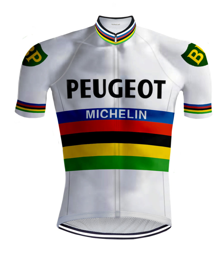 Retro Wielertenue Peugeot Regenboog - REDTED