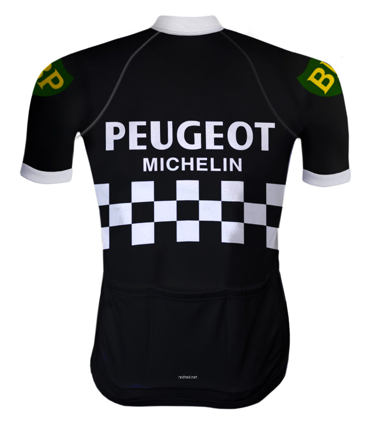 Retro Wielershirt Peugeot Zwart/Wit - REDTED